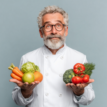 Senior activ și sănătos savurând beneficiile unei alimentații echilibrate cu MeaowMeal